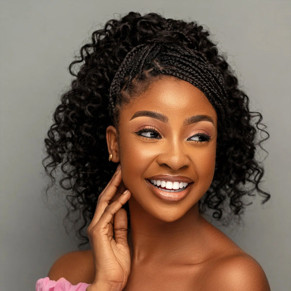 OQ HAIR Low-Maintenance Feather Crochet Human Hair All Hair Textures Boho Hair Braids Friendly