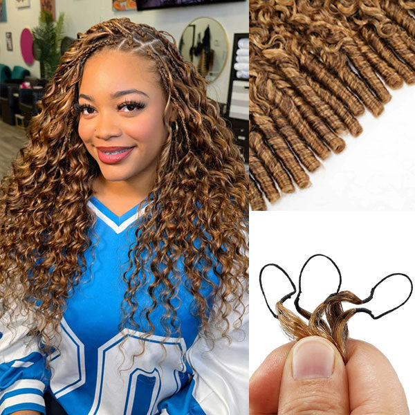 OQ HAIR Highlight 4/27 Burmese Curly Crochet Human Hair With Miracle Knots for Easy Install