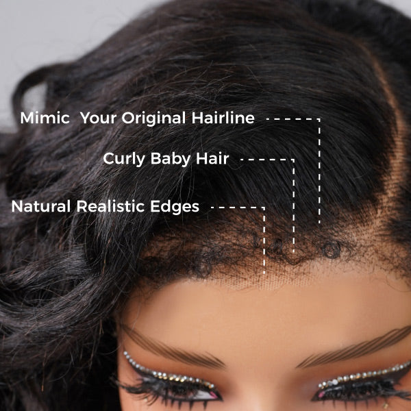 OQ HAIR 4C Edges Hairline Glueless Voluminous Bouncy Curly Wig C Part Pre-Cut 9x6 Lace Wear Go Wig With Drawstring Cap