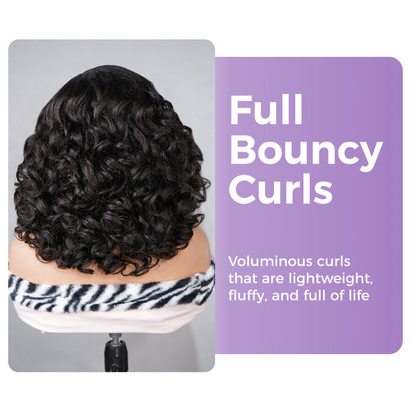 OQ HAIR 4C Edges Hairline Glueless Voluminous Bouncy Curly Wig C Part Pre-Cut 9x6 Lace Wear Go Wig With Drawstring Cap