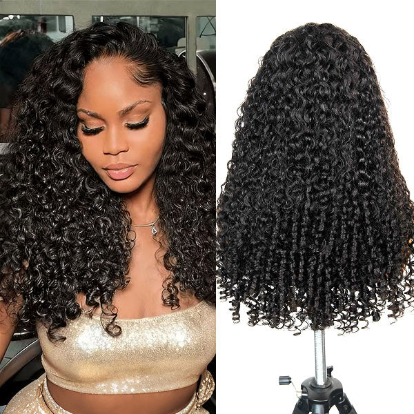 OQ HAIR Pre-Styled Glueless Bouncy Spiral Curls Flexible Fit Drawstring Wear Go Wig Pre-cut 7x5 HD Lace