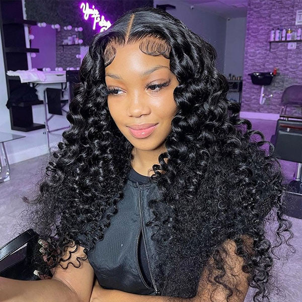 Pre Plucked HD Lace Wigs Loose Deep Wave Brazilian Virgin Human Hair Lace Front Wigs for Women Natural and Realistic Lace Frontal Wigs -OQHAIR