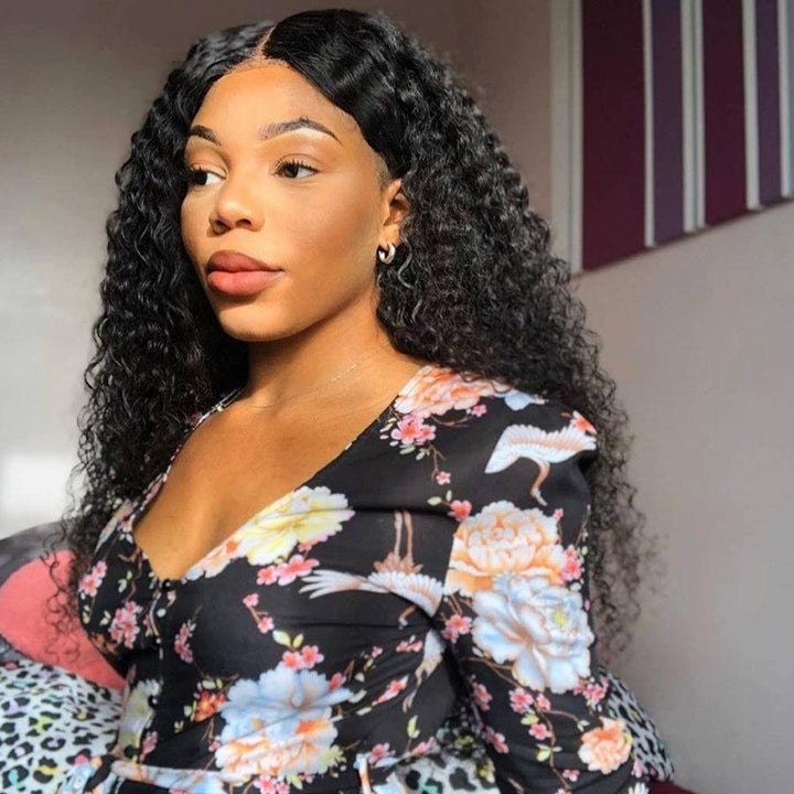 Kinky Curly Virgin Human Hair 3 Bundles With 4x4 Lace Closure
