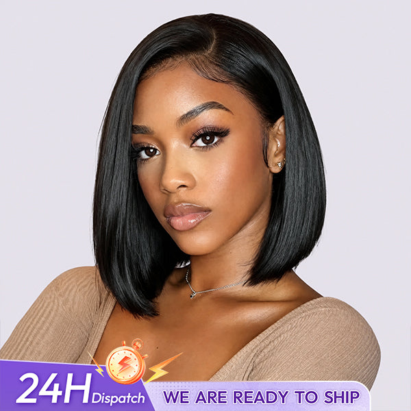 24h Shipping | Wear Go Glueless Wigs 7x5 Pre Cut HD Lace Straight Short Bob Wigs