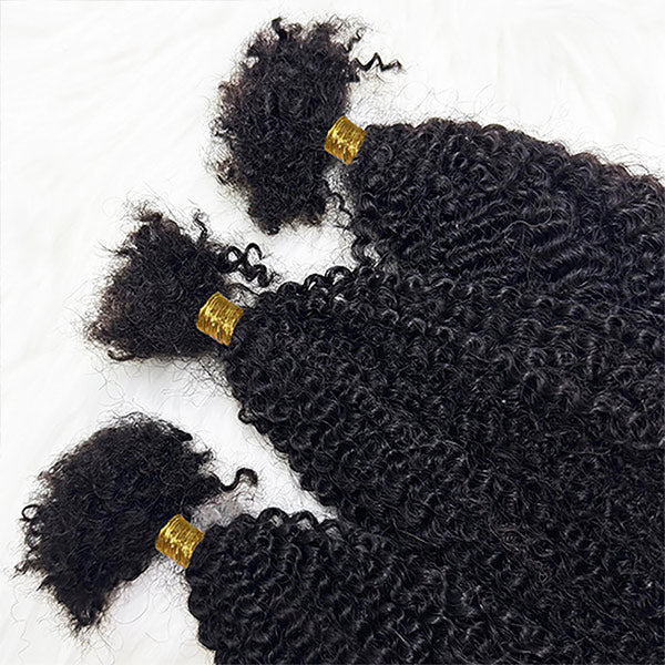 Unprocessed Afro Curly Bulk Human Hair Knotless Human Braiding Hair No Weft 1/3/5 Packs