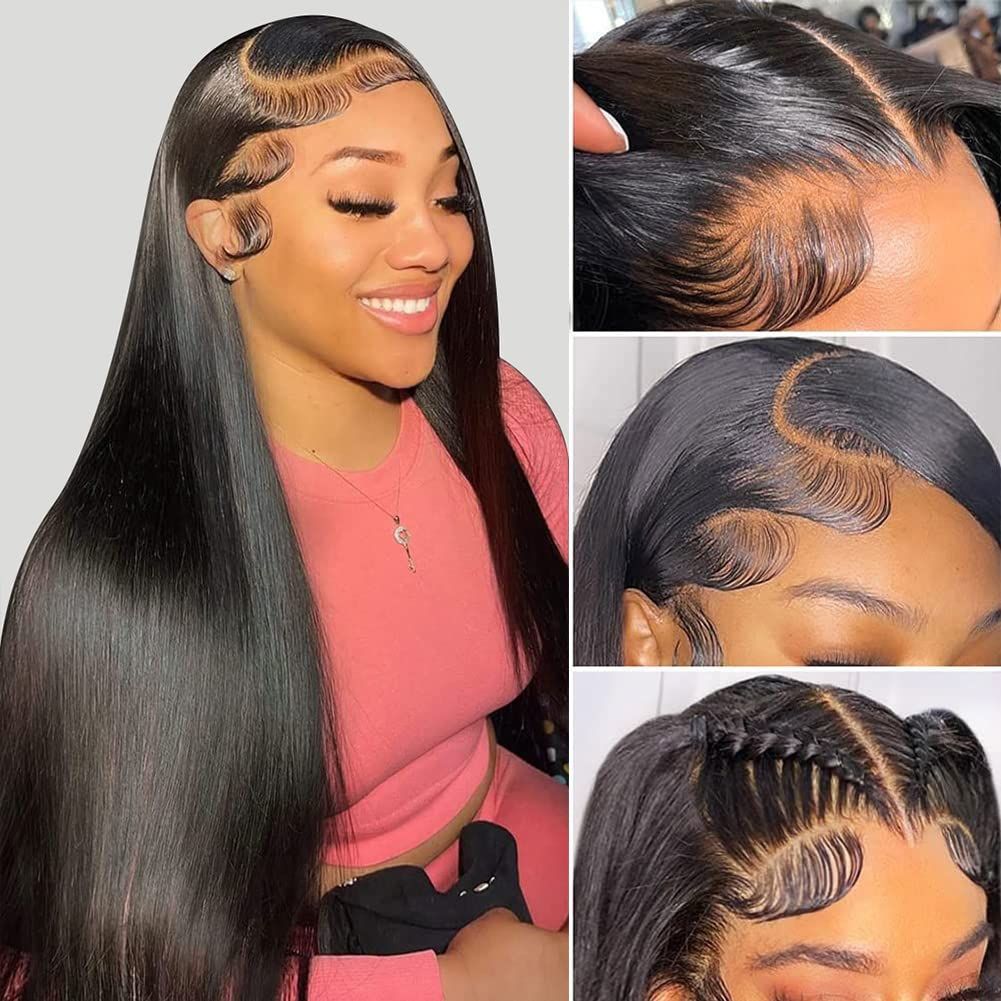 Silk Straight Pre Bleached Knots Lace Front Wigs 13x4 13x6 Lace Wigs 100% Human Hair