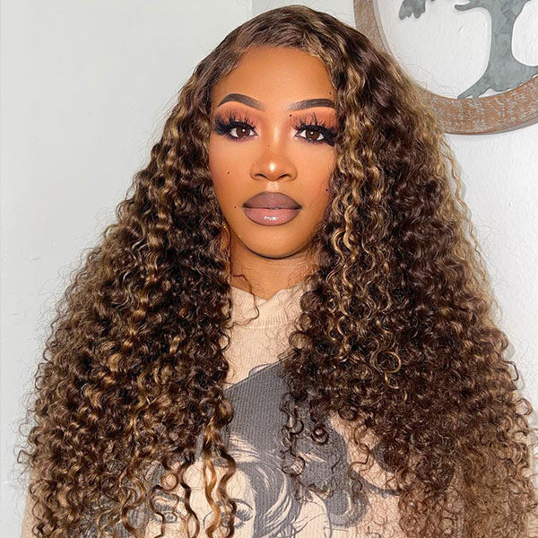 Highlight 4/27 Water Wave Pre Cut 9x6 Lace Wear Go Glueless Wig