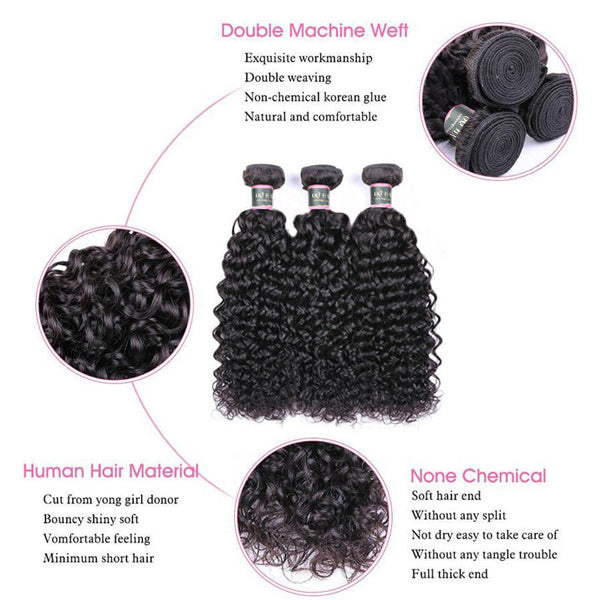3 Bundles Water Wave Unprocessed Human Virgin Hair