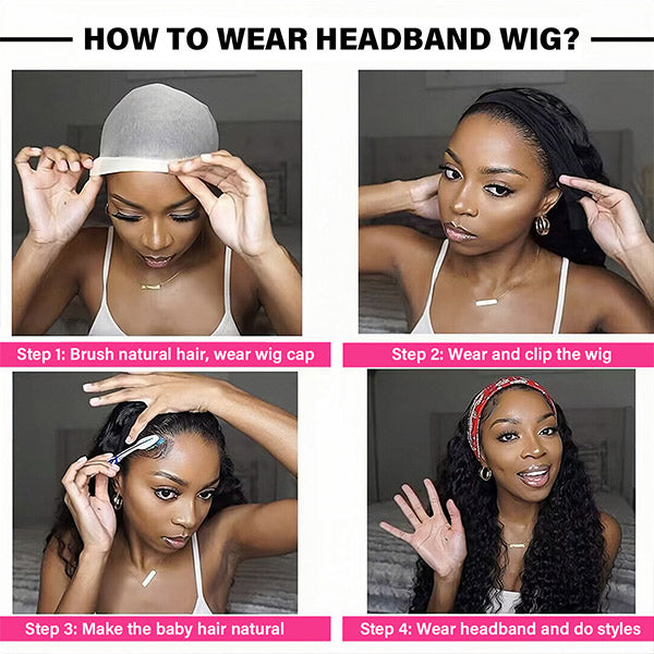 OQ HAIR Easy Wear Loose Wave Headband Wig Protective Style For Effortless Bouncy Waves