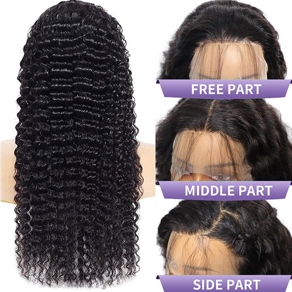 Deep Wave Natural-Looking 13x6 Lace Frontal Human Hair Wig With Natural Melt Hairline