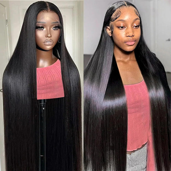 Premium Straight Human Hair 13x6 Lace Frontal Wig Natural Melt And Sleek Look