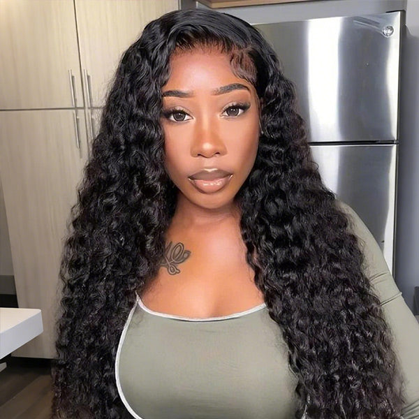 Deep Wave Natural-Looking 13x6 Lace Frontal Human Hair Wig With Natural Melt Hairline
