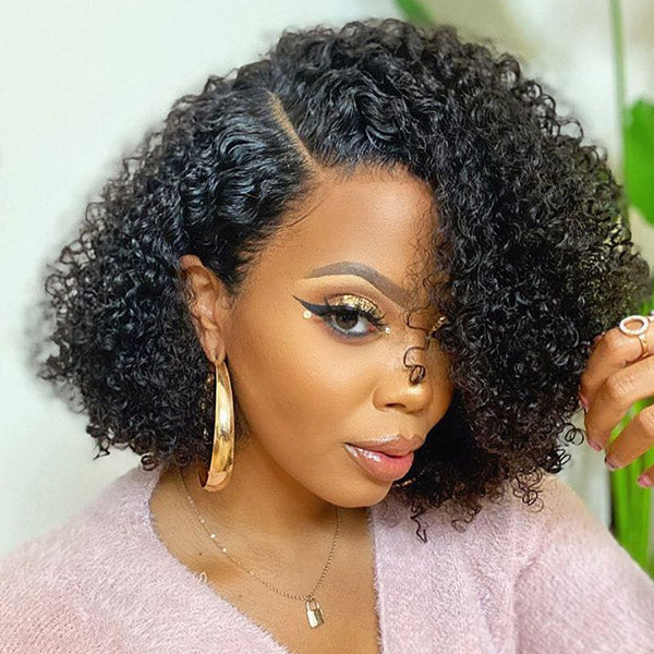 Clearance Sale | Kinky Curly 13x4 Lace Front Wig Pre-plucked Short Bob Wig