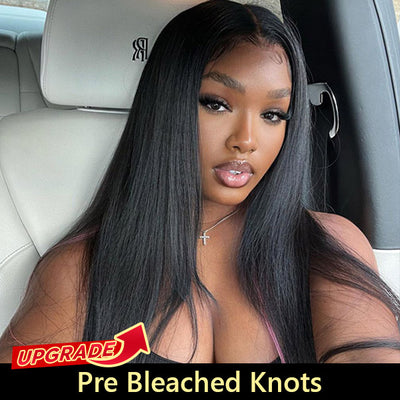 Straight Pre Bleached Knots 13x4 13x6 Hd Lace Front Wigs