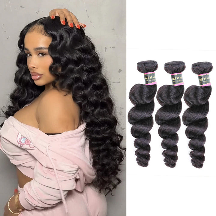 Loose Wave Unprocessed Virgin Human Hair Bundles 1/3/4 Pcs