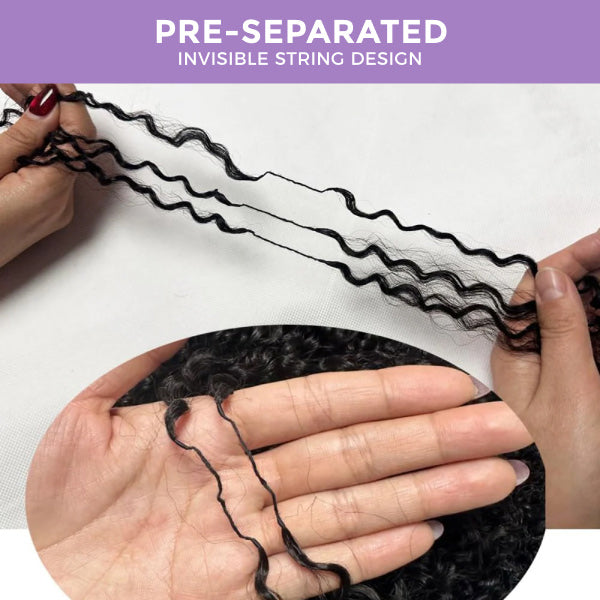 OQ HAIR Invisible String Feather Afro Curly Crochet Human Hair Perfect For Boho Braids