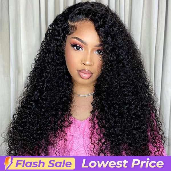 Flash Sale | Kinky Curly Pre Cut 9x6 HD Lace Wear Go Glueless Wig With Elastic Drawstring