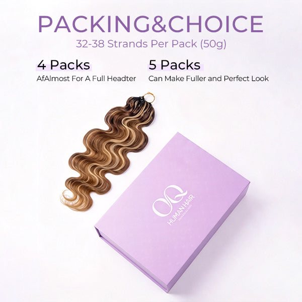 24h Shipping | OQ HAIR Body Wave Highlight 4/27 Color Lightweight Crochet Hair Natural Volume Seamless Look