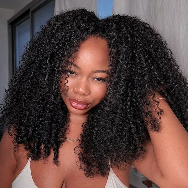 OQ HAIR Pixie Curly Skin HD Lace Glueless Crochet Wig Breathable Lightweight Natural Hairline