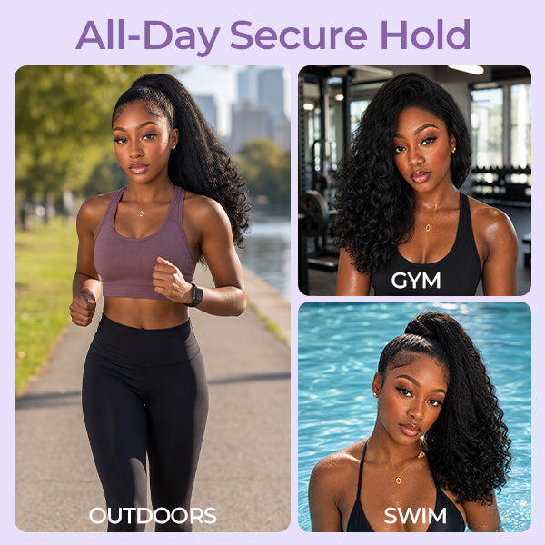 24h Shipping | Kinky Straight Glueless Wear Go Burmese Curly Human Hair 3 In 1 Half Wig With Yaki Spiral Curls