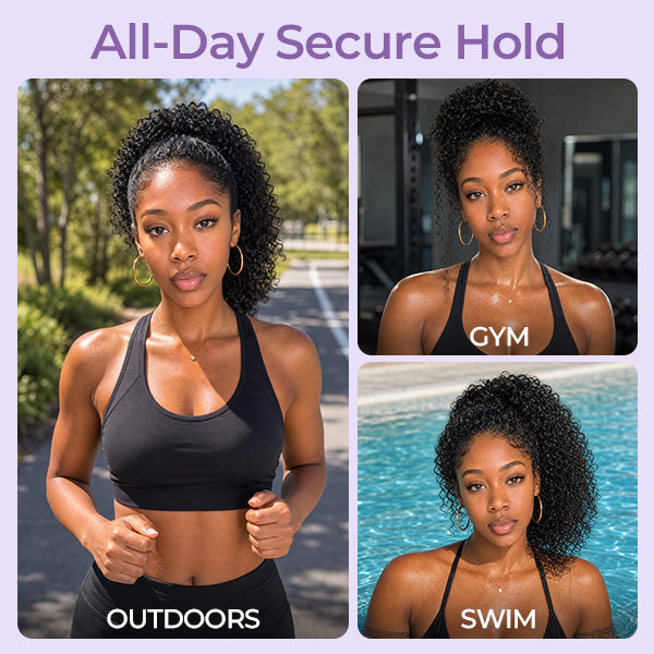 24H Shipping | Kinky Curly Glueless Wear Go Half Wig Invisible Hairline Protective Style