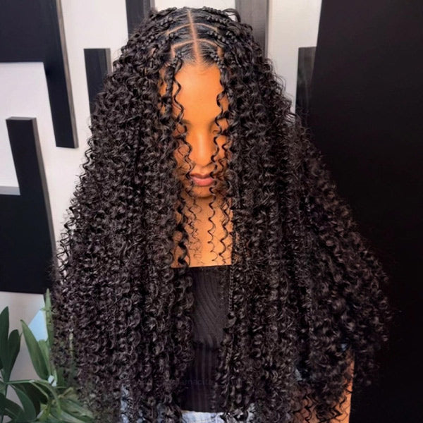 Unprocessed Deep Wave Bulk Human Hair Natural Color No Weft Boho Hair For Braiding 1/3/5 Packs