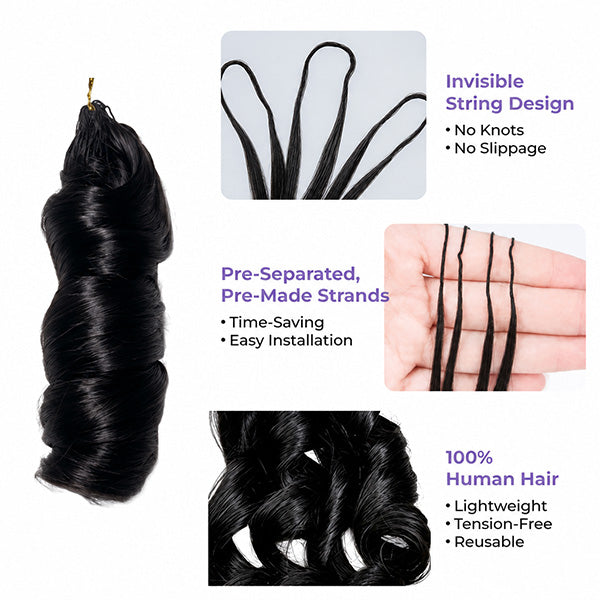 Pre-sale | OQ HAIR Luxury French Curl Crochet Hair Braids Invisible Miracle Knots Natural Look