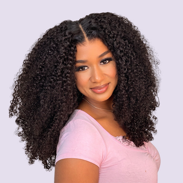 OQ HAIR Pixie Curly 7x5 Lace Closure Wig Bleached Knots Pre Plucked Hairline Everyday Wear