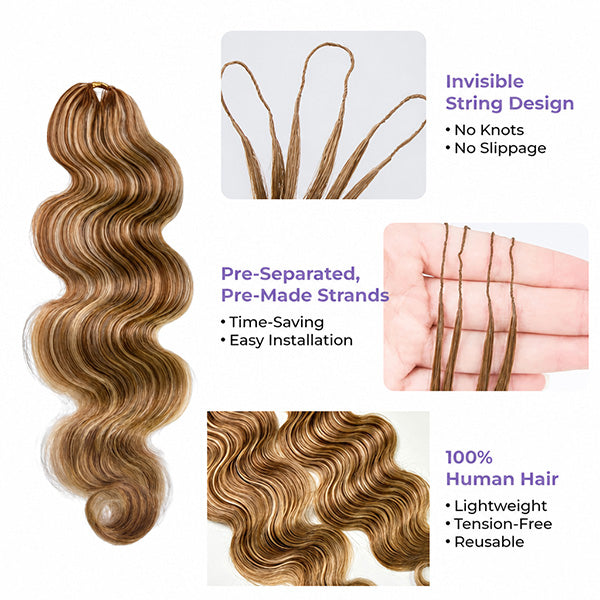 Pre-sale | OQ HAIR Body Wave Bohemian Braiding #27/30/613 Brown Blonde Blend Crochet Human Hair
