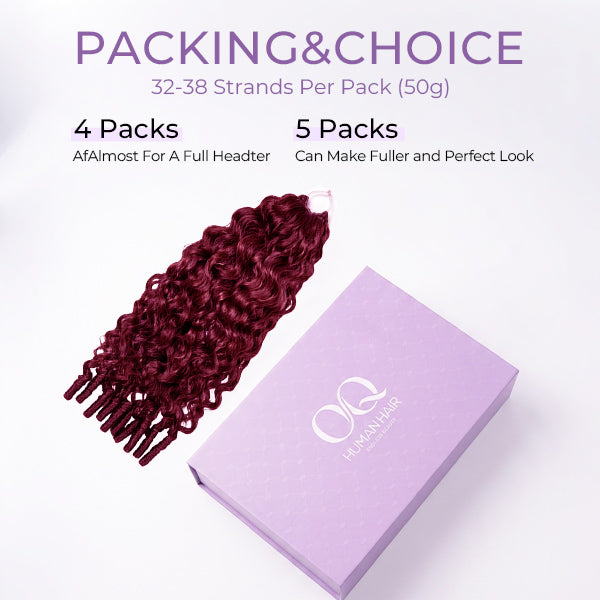 24h Shipping | OQ HAIR 99J Burgundy Burmese Curly Crochet Hair Weightless Seamless Natural Looking Pieces