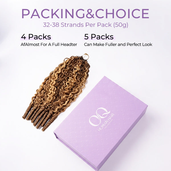 24H Shipping | OQ HAIR Highlight 4/27 Burmese Curly Crochet Hair Miracle Knots Protective Style