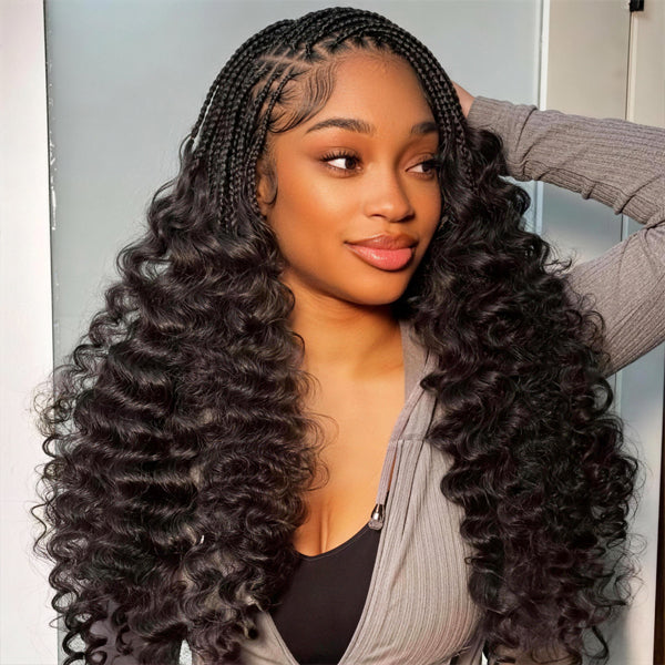 OQ HAIR Loose Deep Wave Crochet Hair Reusable Pre-Separated Human Hair Braids