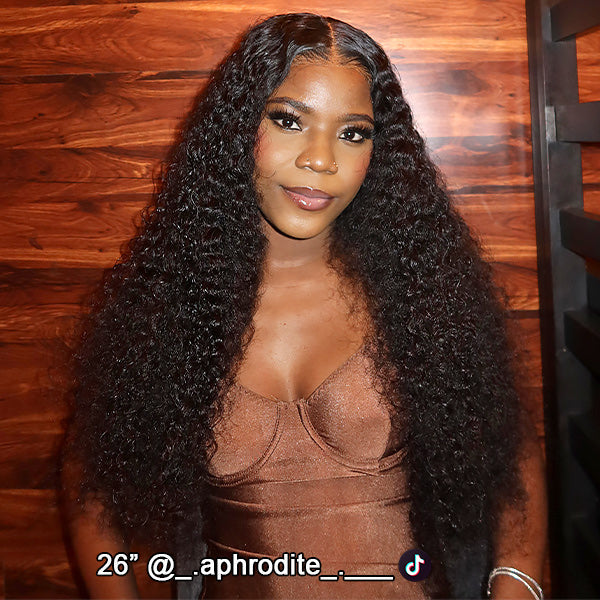 TikTok Viral Water Wave Bleached Knots Wear Go Glueless Wig With Pre-Cut 7x5 HD Lace