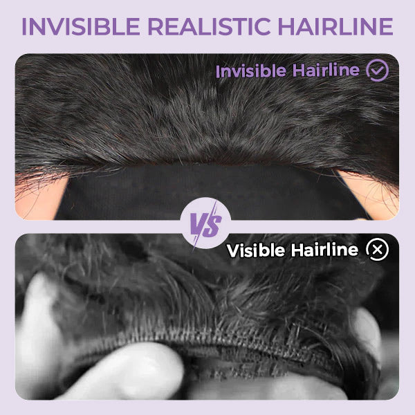 24h Shipping | Burmese Curly Human Hair Half Wig Glueless Wear Go Seamless Blend Flip Over Wig