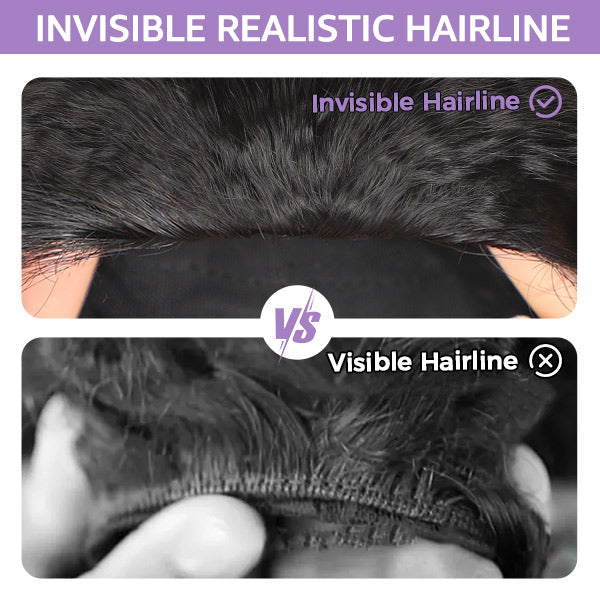 3 In 1 Half Wig | Water Wave Glueless Black Wig With Golden Brown Highlight Wear Go Half Wig