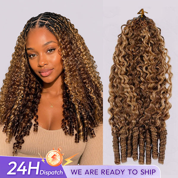 24H Shipping | OQ HAIR Highlight 4/27 Burmese Curly Crochet Human Hair With Miracle Knots for Everyday Glam