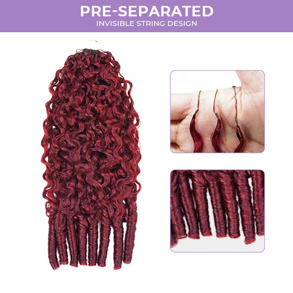 OQ HAIR 99J Burgundy Burmese Curly Crochet Human Hair Micro Ring Loop Better Scalp Airflow