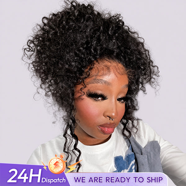 24H Shipping | OQ HAIR Water Wave Invisi-Drawstring Flexible Fit 360 Lace Frontal Glueless Wig Easy Install