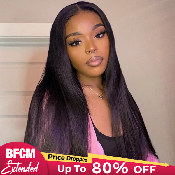 OQHAIR Silky Straight Easy Wear Go Glueless Wigs Pre Cut 4x6 HD Lace Closure Wigs Beginner Friendly