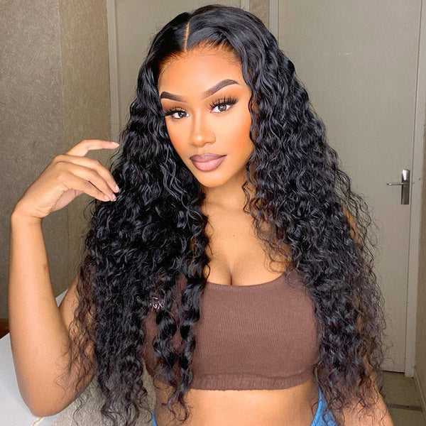 OQHAIR Water Wave Wear Go Wigs 4x6 HD Lace Real Glueless Lace Closure Wigs