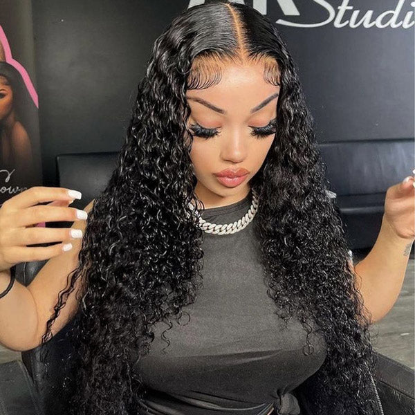 OQHAIR Water Wave Wear Go Wigs 4x6 HD Lace Real Glueless Lace Closure Wigs