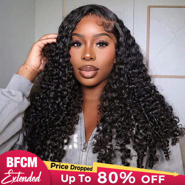 Burmese Curly Glueless Wig Bleached Knots 13x4 13x6 HD Lace Front Wear Go Wig With Flexible Fit Drawstring