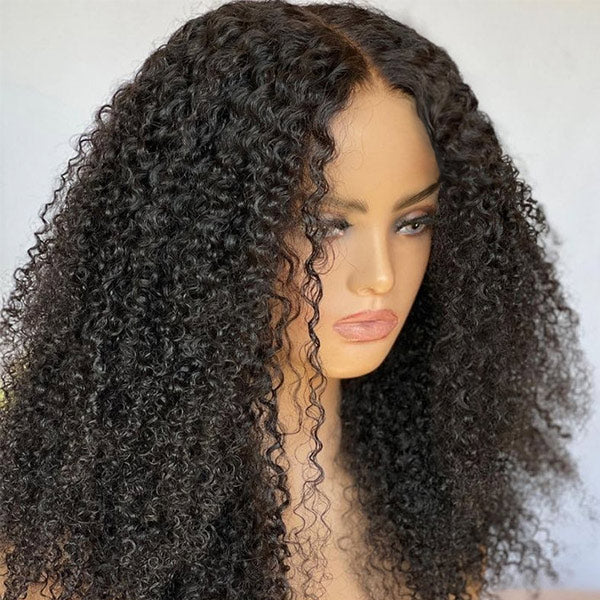 OQHAIR Afro Curly Hair Wear Go Glueless Wigs 4x6 Pre Cut HD Lace No Glue Needed