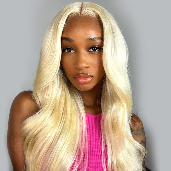 613 Blonde Straight Human Hair Lace Front Wigs 13x4 4x4 Invisible Skin Melt Lace Closure Wigs with Baby Hair