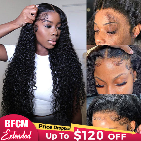 Water Wave Wigs HD Lace Front Wigs Wet And Wavy Brazilian Human Virgin Hair Preplucked Natural Hairline