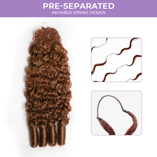 OQ HAIR #30 Light Auburn Burmese Curly Crochet Human Hair Shed-Free Easy Salon-Quality Installation