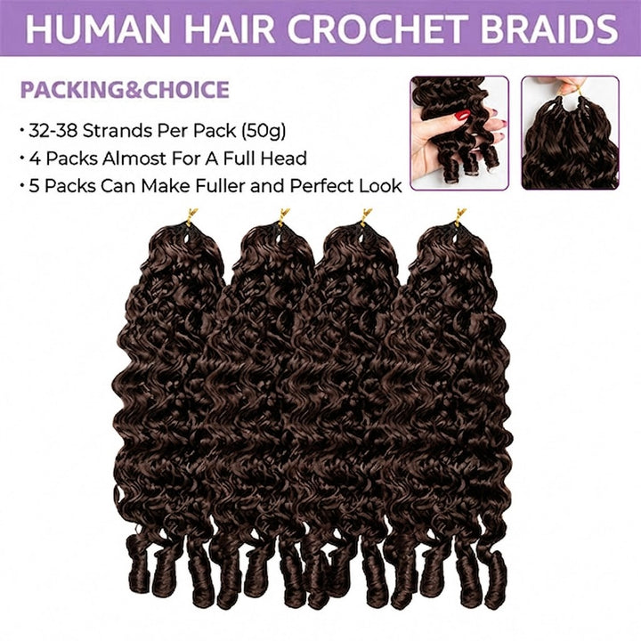 Pre-sale | OQ HAIR Reusable #2 Dark Brown Knotless Burmese Curly Crochet Human Hair Extensions