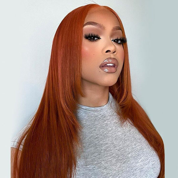 CLEARANCE | Layered Straight Hair Reddish Brown 7x5 Lace Wear Go Glueless Wig Nautral Look