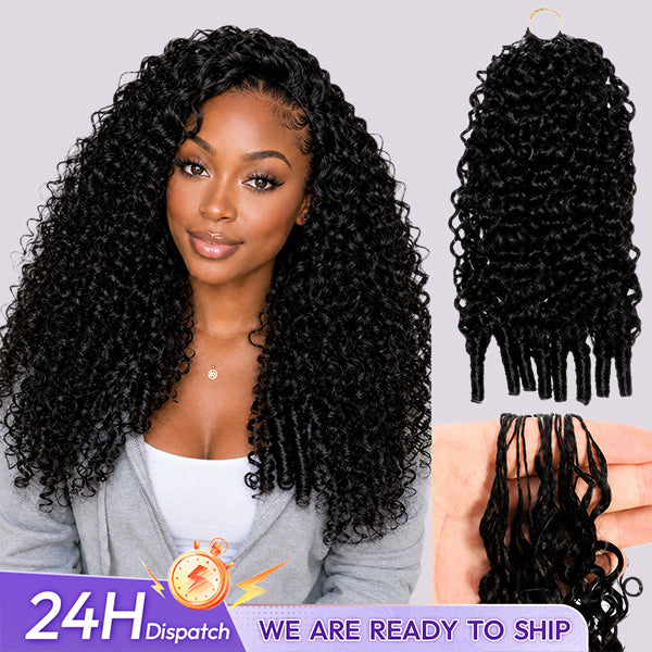 24h Shipping | OQ HAIR Premium Burmese Curly Human Hair Feather Crochet Hair Pre-Separated Protective Style