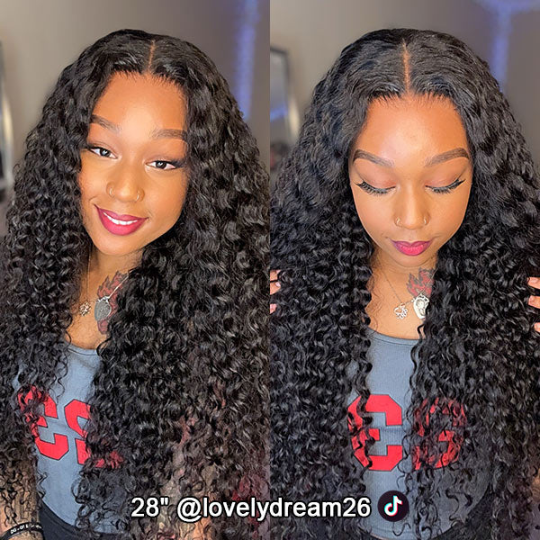 OQHAIR Water Wave Wear Go Wigs 4x6 HD Lace Real Glueless Lace Closure Wigs